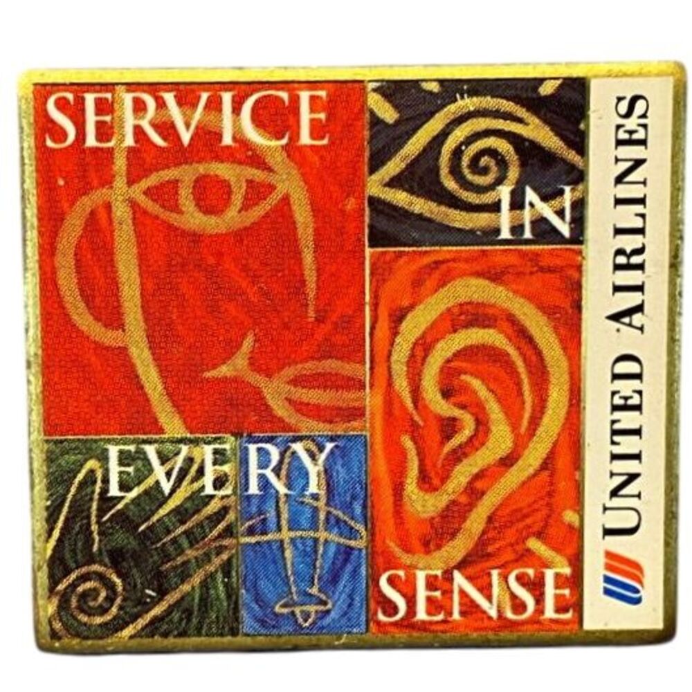 VTG United Airlines Service In Every Sense Employee Pin‎ Aviation Memorabilia